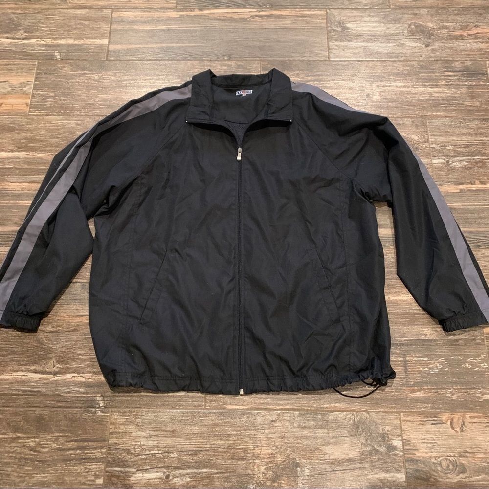 Jerzees Men’s Black Windbreaker Jacket Size XL